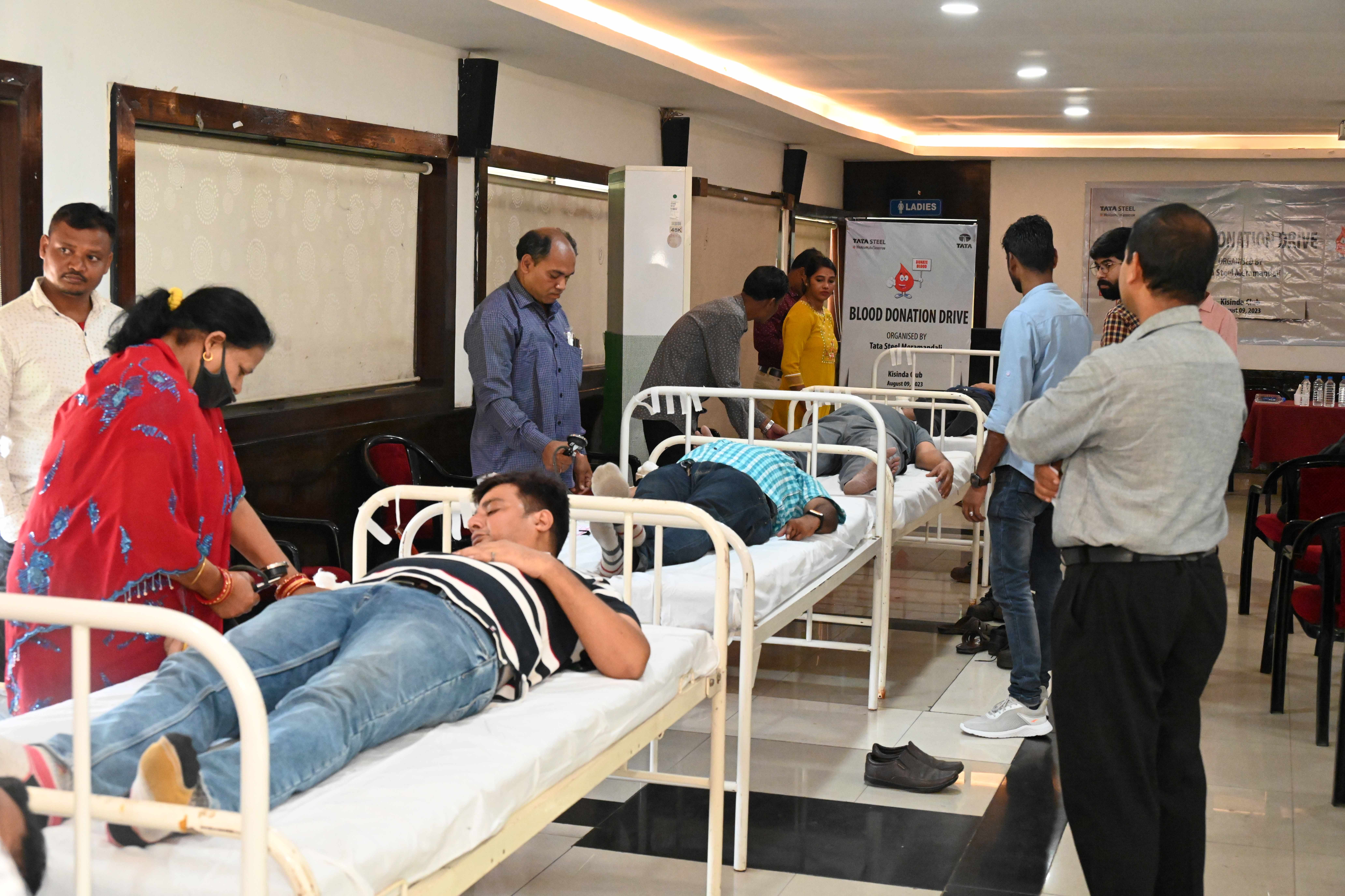326 Units of Blood collected in the Voluntary Blood Donation Camp organized at Tata Steel Meramandali